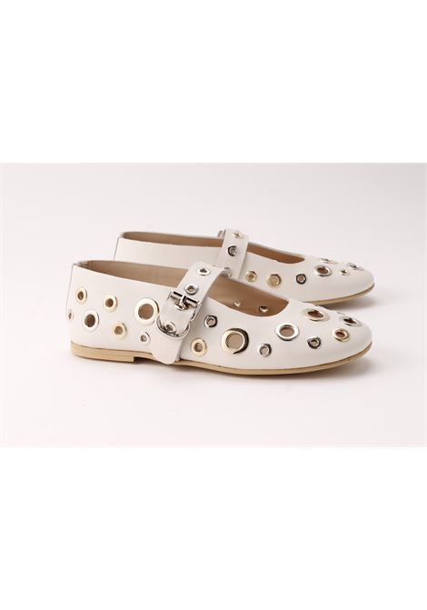 Ballerine con occhielli FLORENS | F113310E VITELLO VANILLA ICE